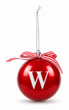 Glossy Red Alphabet Christmas Bauble