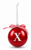 Glossy Red Alphabet Christmas Bauble