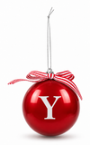 Glossy Red Alphabet Christmas Bauble