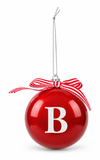 Glossy Red Alphabet Christmas Bauble