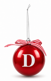 Glossy Red Alphabet Christmas Bauble