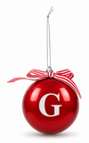 Glossy Red Alphabet Christmas Bauble