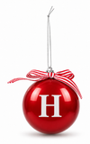 Glossy Red Alphabet Christmas Bauble