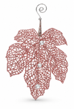 Hanging Jewelled Glitter Christmas Leaf