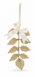Glitter Leaf and Bell Hanging Decoration