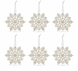 Glitter Snowflake Hanging Decorations – 6 Pack