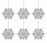 Glitter Snowflake Hanging Decorations – 6 Pack