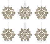 Glitter Snowflake Hanging Decorations – 6 Pack