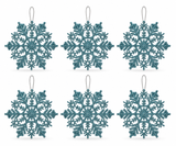 Glitter Snowflake Hanging Decorations – 6 Pack