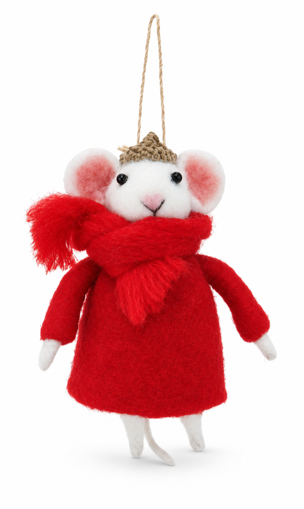 Dressed Felt Mouse Hanging Decoration