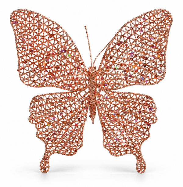 Openwork Glitter Butterfly Clip