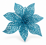 Glitter Wire Poinsettia Clip – 20cm