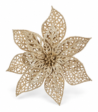 Glitter Wire Poinsettia Clip – 20cm