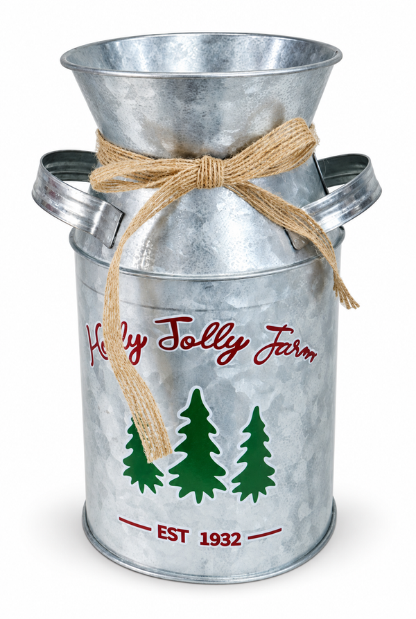 Vintage Metal Christmas Milk Can