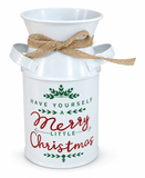 Vintage Metal Christmas Milk Can