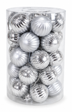 Ribbed Christmas Baubles 30mm – 34 Pack