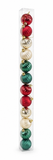 Ribbed Christmas Baubles 50mm – 12 Pack