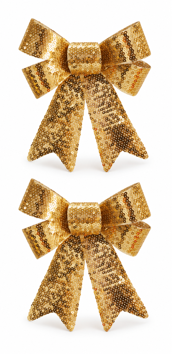 Sequin Christmas Bows â€“ 2 Pack