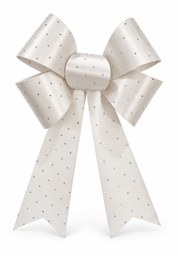 Studded Satin Christmas Bow