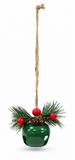 Christmas Bell with Pine and Berry Decoration