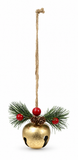 Christmas Bell with Pine and Berry Decoration