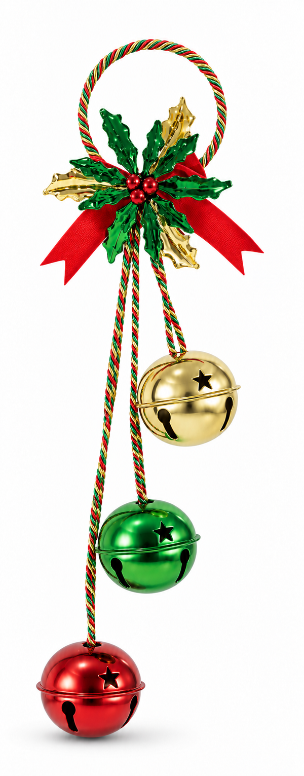 Poinsettia and Three-Bell Door Hanger