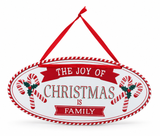 Candy Stripe Christmas Hanging Sign