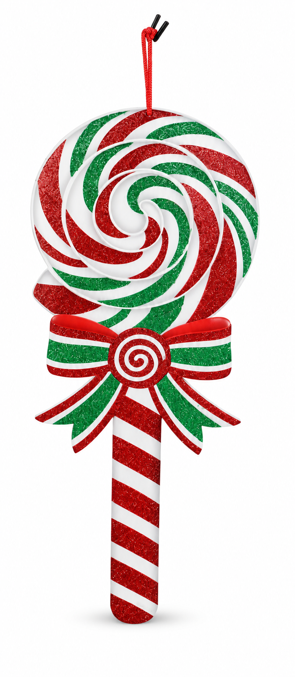 Candy Stick Glitter Hanging Plaque