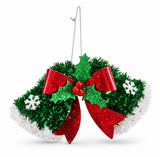 Tinsel Twin Bells Hanging Decoration