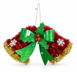 Tinsel Twin Bells Hanging Decoration