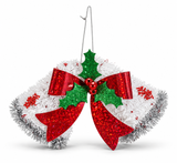 Tinsel Twin Bells Hanging Decoration