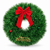 Chunky Tinsel Christmas Wreath with Bow 45 cm