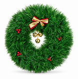 Chunky Tinsel Christmas Wreath with Bow 45 cm