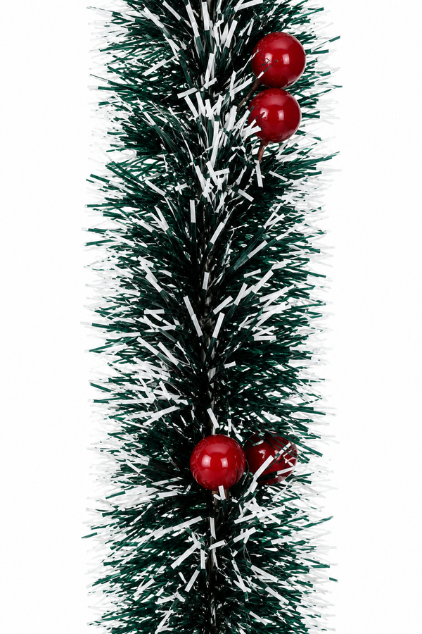 Snow-Tipped Tinsel with Berries – 2m
