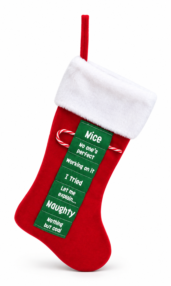 Candy Cane Behaviour Guide Christmas Stocking - 52 cm