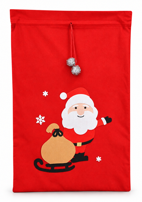 Large Applique Santa Sack