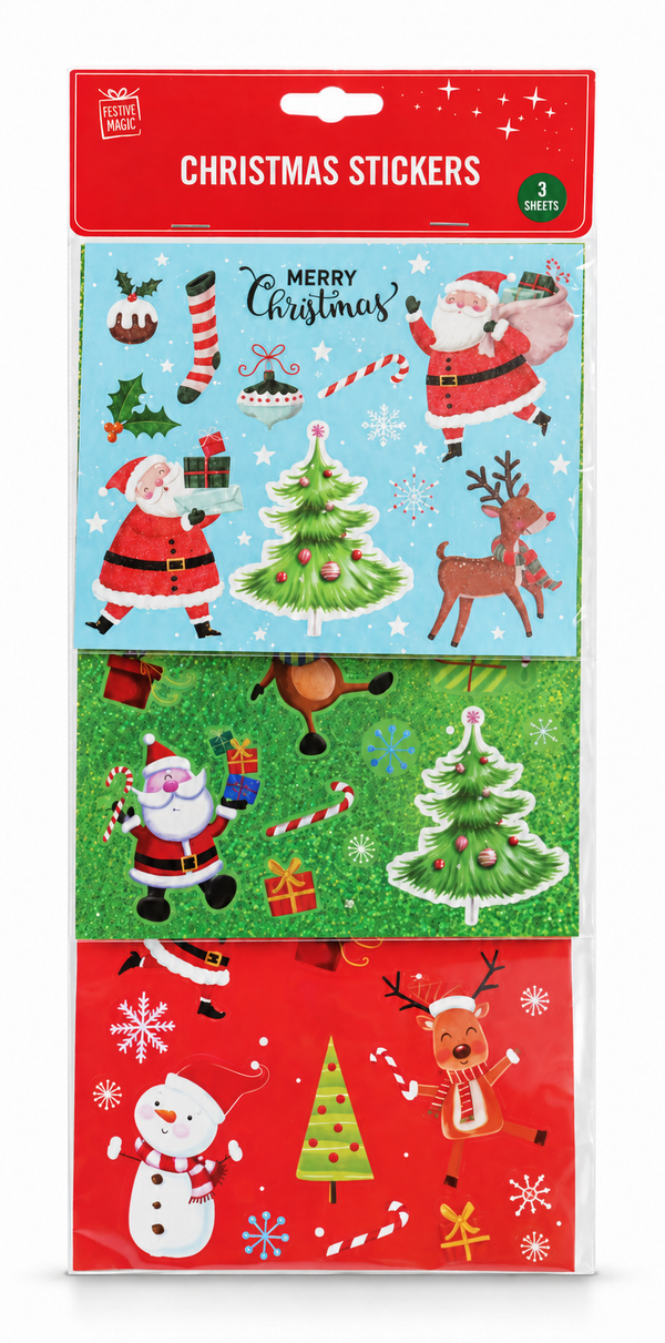 Christmas Stickers - 3 Sheets