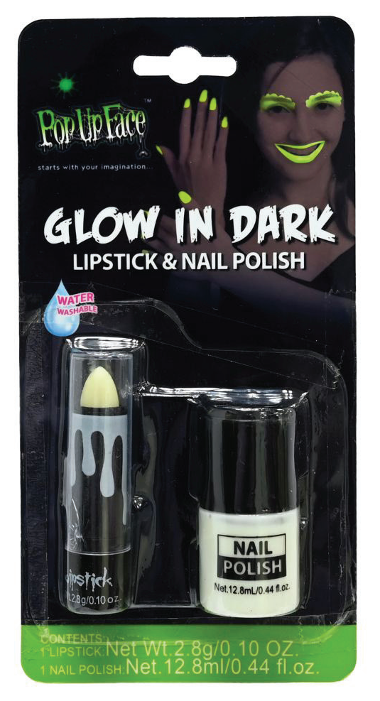 Glow in the Dark Lipstick And Nail Polish Set — XH0000521