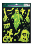 Glow in the Dark Window Stickers 30cm Assorted — XH5543