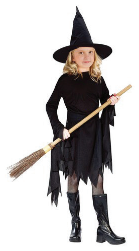 Costume Black Long Sleeve Witch Kids — XH5948