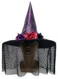 Deluxe Witches Hat With Trim Assorted — XH7410