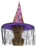 Deluxe Witches Hat With Trim Assorted — XH7410