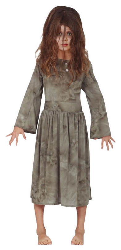 Costume Zombie Grey Dyed Dress Girls — XH7495