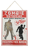 Zombie Zone Hanging Plaque 40cm Assorted — XH7801