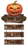 Halloween Warning Plaque 58cm Assorted — XH7803