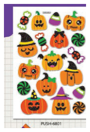 Halloween Glitter Sticker Assorted — XH7824