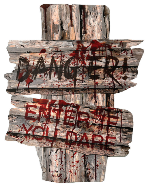 Halloween Warning Sign 36cm Assorted — XH7895