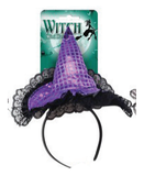 Sequin Witch Hat Headband Assorted — XH7959