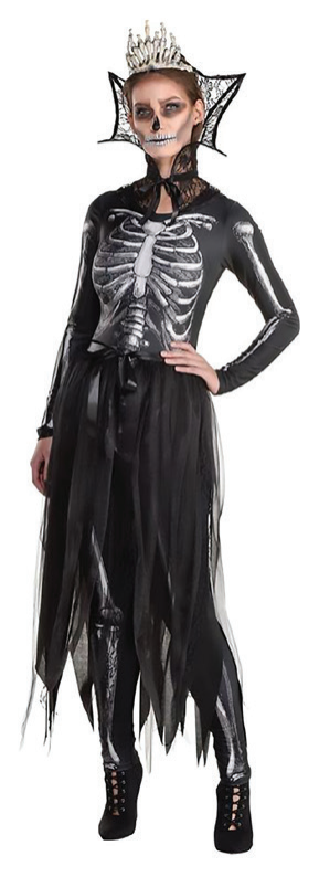 Costume Gothic Skeleton Queen Ladies — XH8000