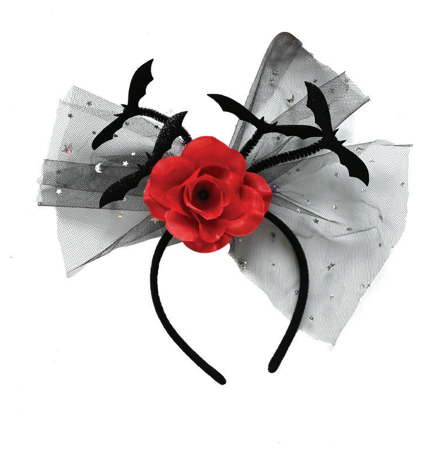 Rose And Bat Headband — XH8045